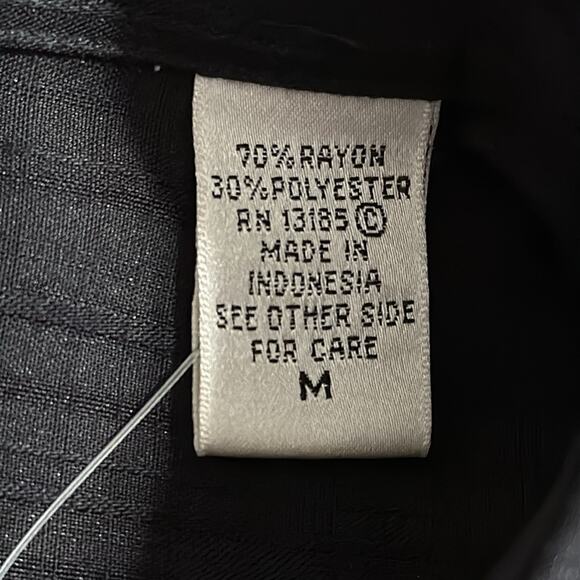 MODA CAMPIA men’s size medium black button up short sleeve casual shirt business - Picture 7 of 10